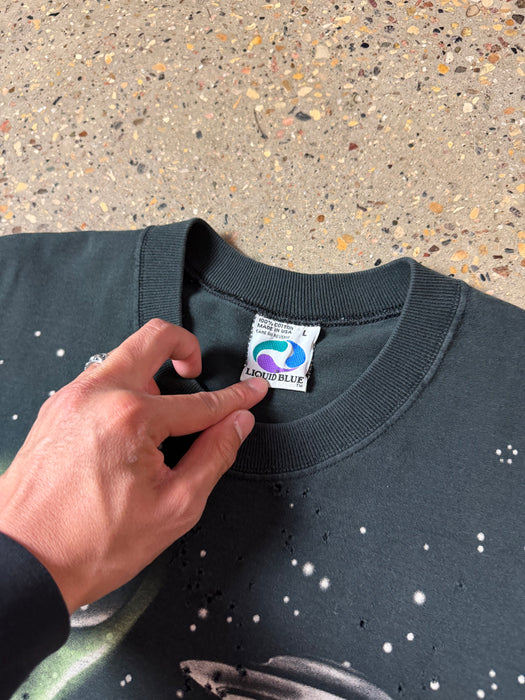 Vintage 1997 Liquid Blue Alien UFO Tee Black | Vitnage Clothing Store Canada