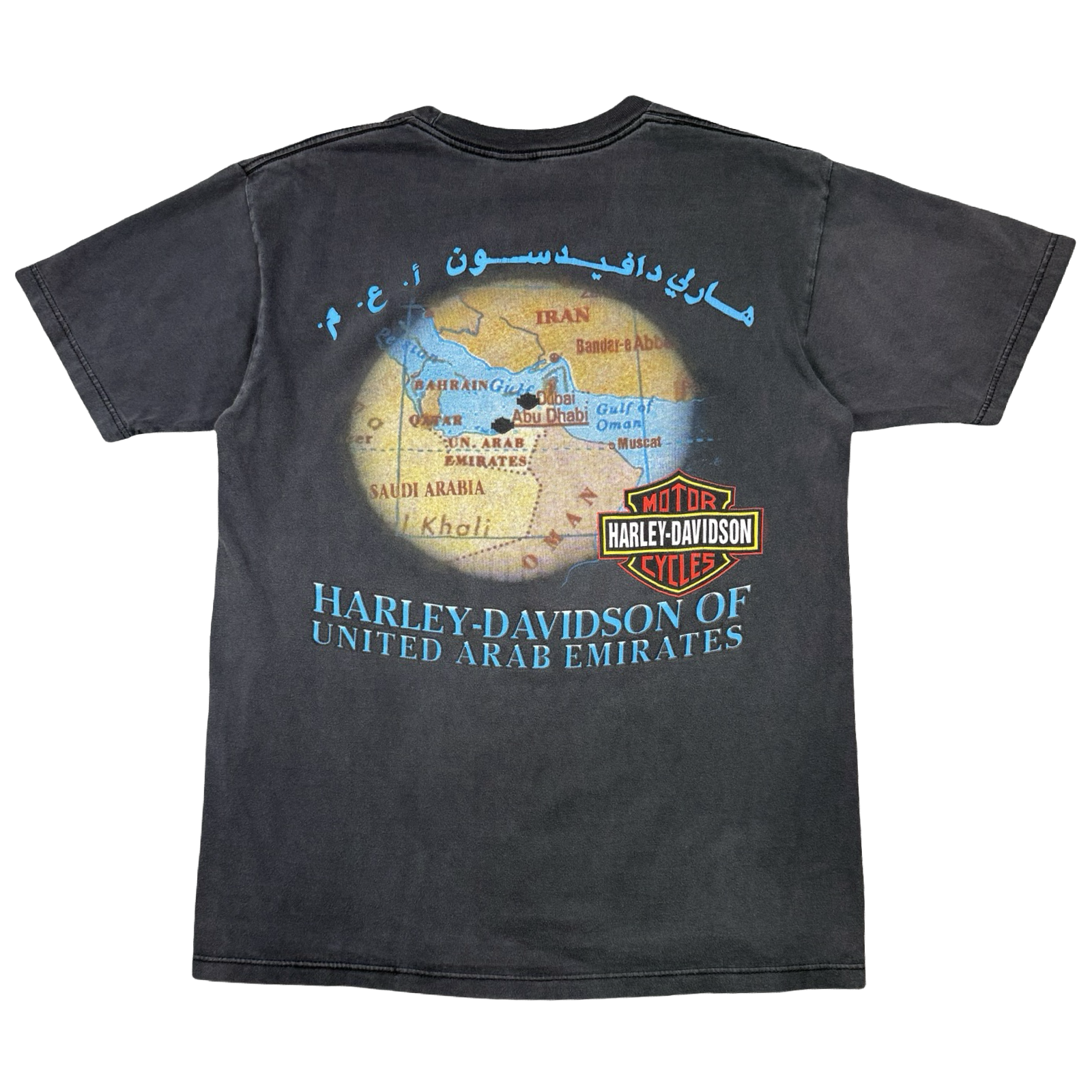Vintage Harley Davidson Phoenix Abu Dhabi Tee Black