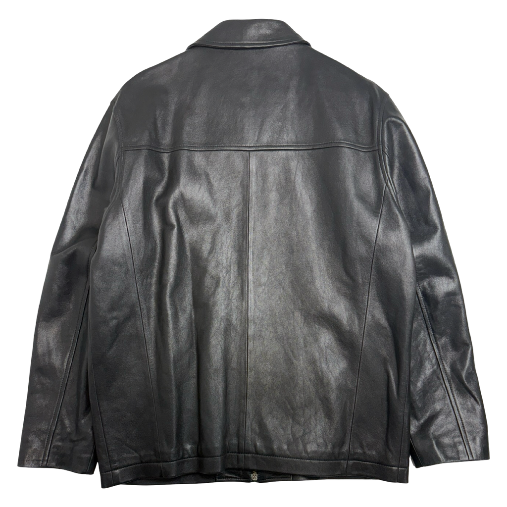 Vintage Balenciaga Chest Front Pocket Leather Jacket Black