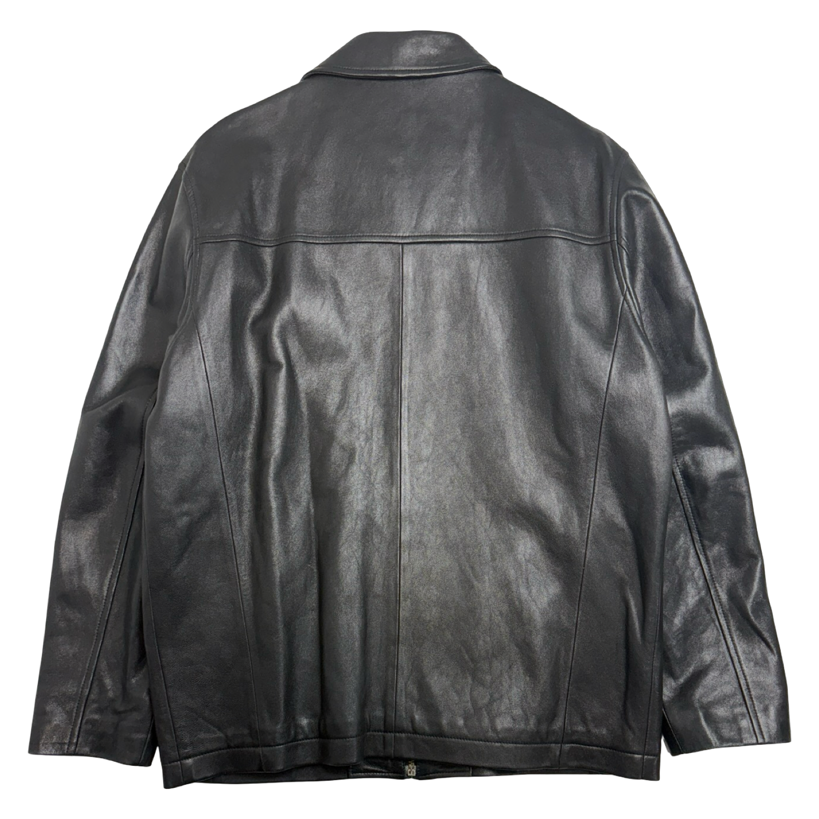 Vintage Balenciaga Chest Front Pocket Leather Jacket Black