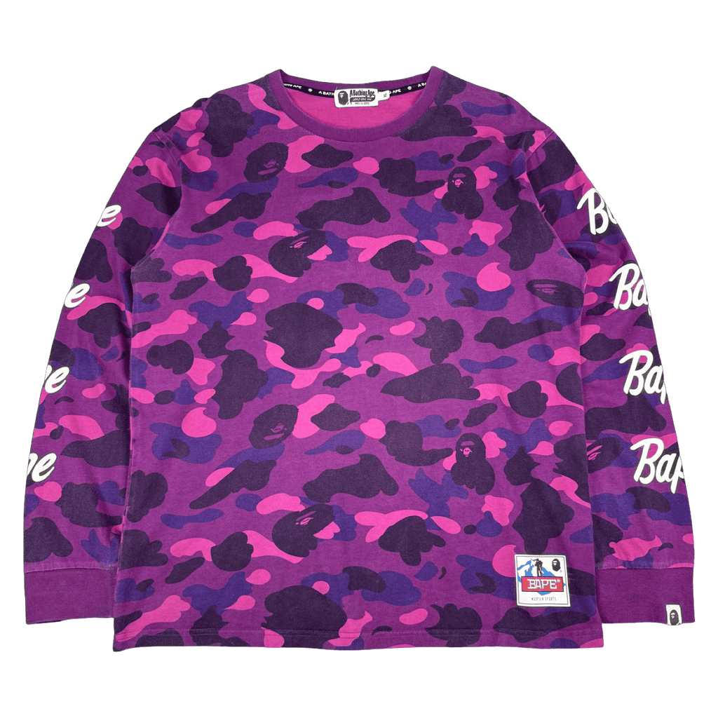 BAPE Color Camo Sleeve Logo L/S Tee Purple