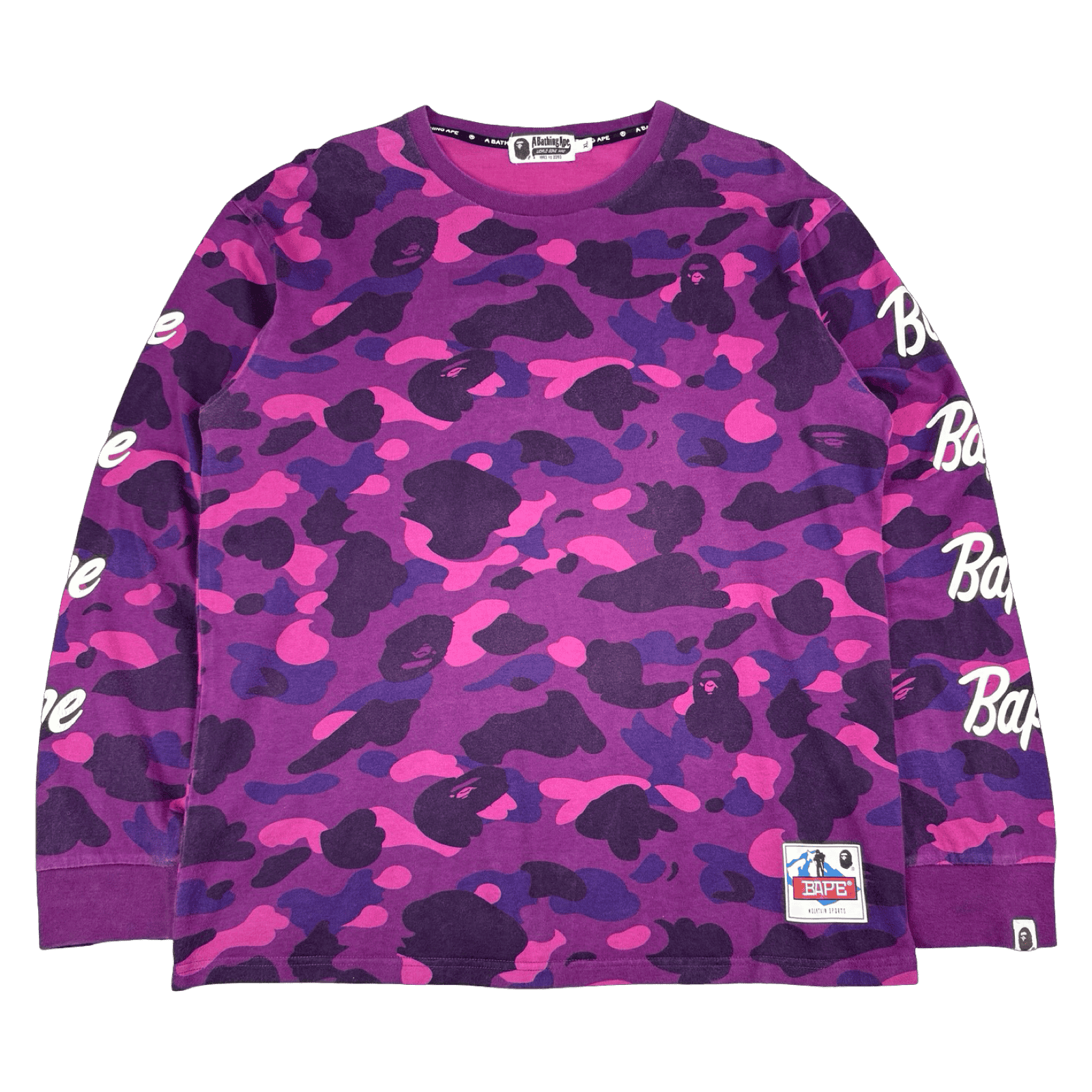 BAPE Color Camo Sleeve Logo L/S Tee Purple