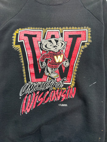 (M) Vintage 90s University Of Wisconsin Sweatshirt Black