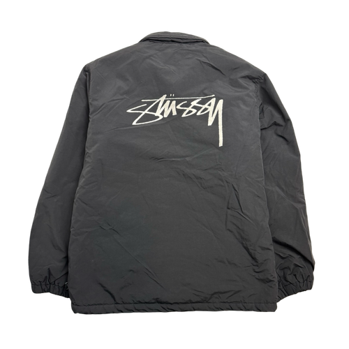 Stussy Faux Fur Coach Jacket Black (USED) | Vintage Clothing Store Canada