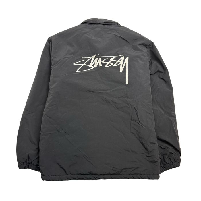 Stussy Faux Fur Coach Jacket Black (USED) | Vitnage Clothing Store Canada