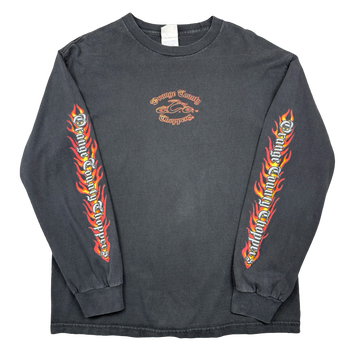 VIntage Orange County Choppers Script Flame Sleeve L/S Tee Black