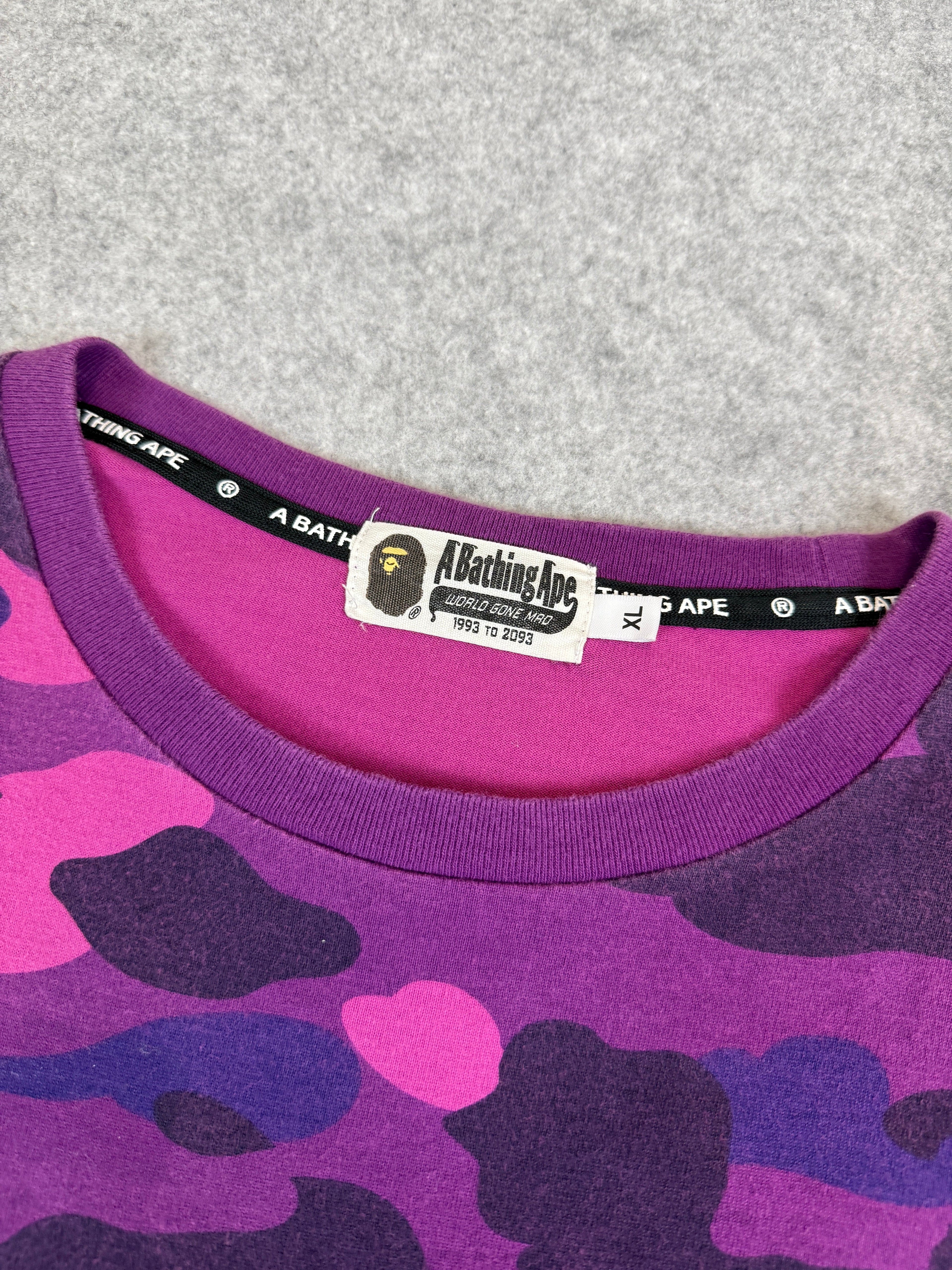 BAPE Color Camo Sleeve Logo L/S Tee Purple