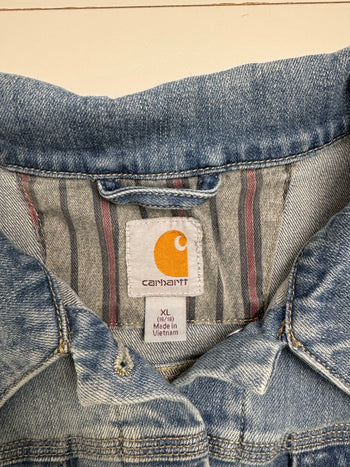 (M) Vintage Carhartt Denim Jacket Washed Blue