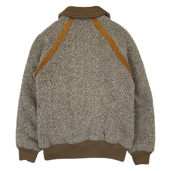 Vintage Tweed Wool Knit Bomber Jacket