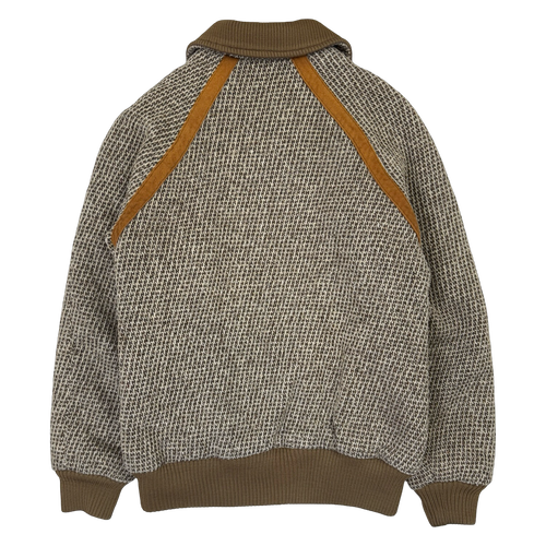 Vintage Tweed Wool Knit Bomber Jacket | Vintage Clothing Store Canada