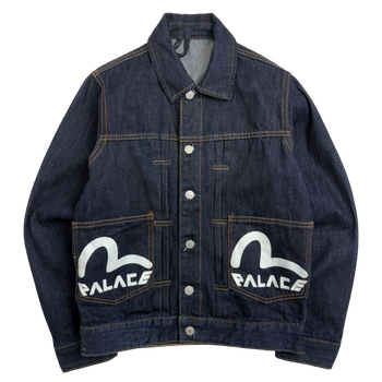 Palace x Evisu Classic Seagull Denim Jacket Indigo Raw (USED)