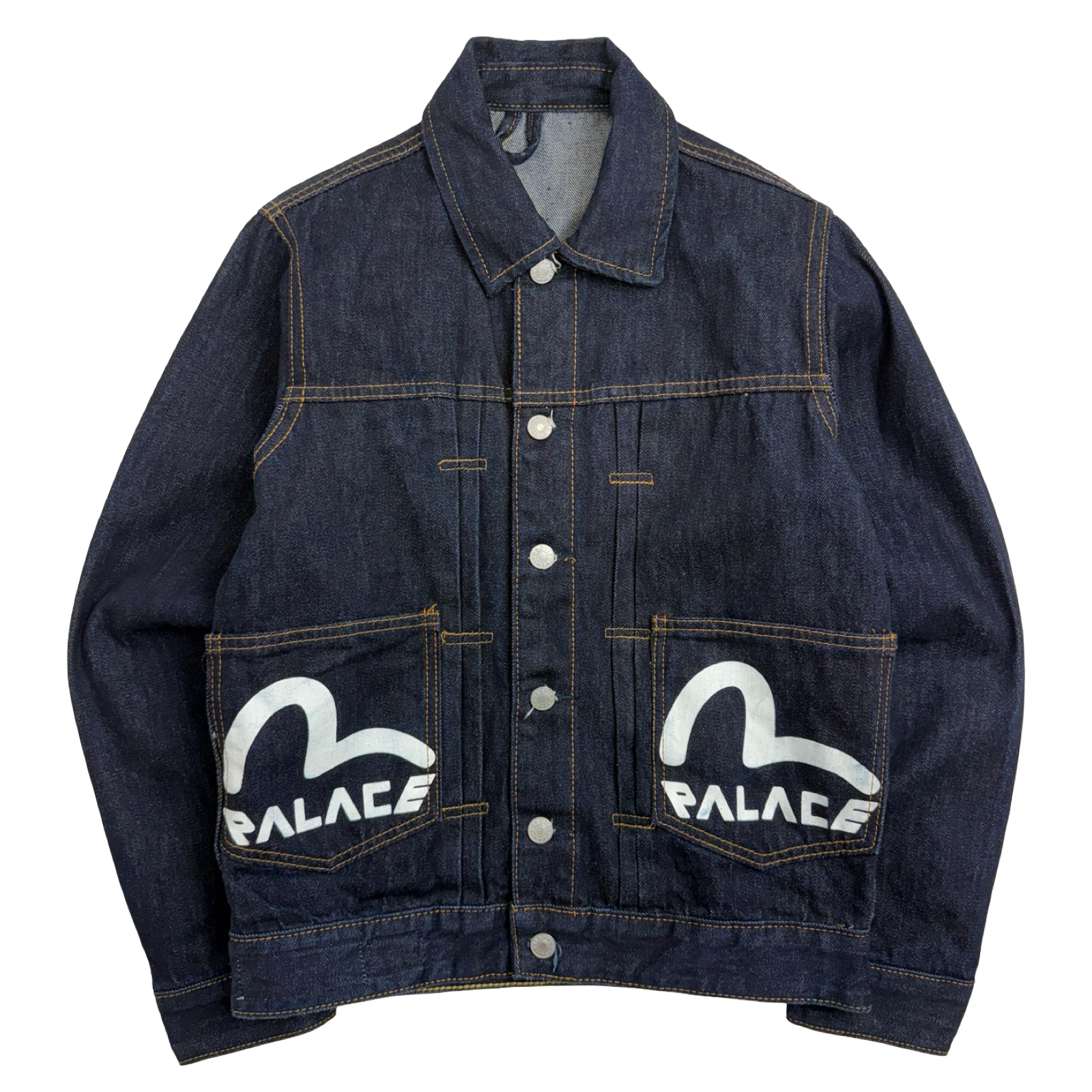 Palace x Evisu Classic Seagull Denim Jacket Indigo Raw (USED)