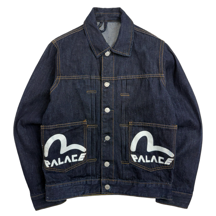 Palace x Evisu Classic Seagull Denim Jacket Indigo Raw (USED) | Vitnage Clothing Store Canada