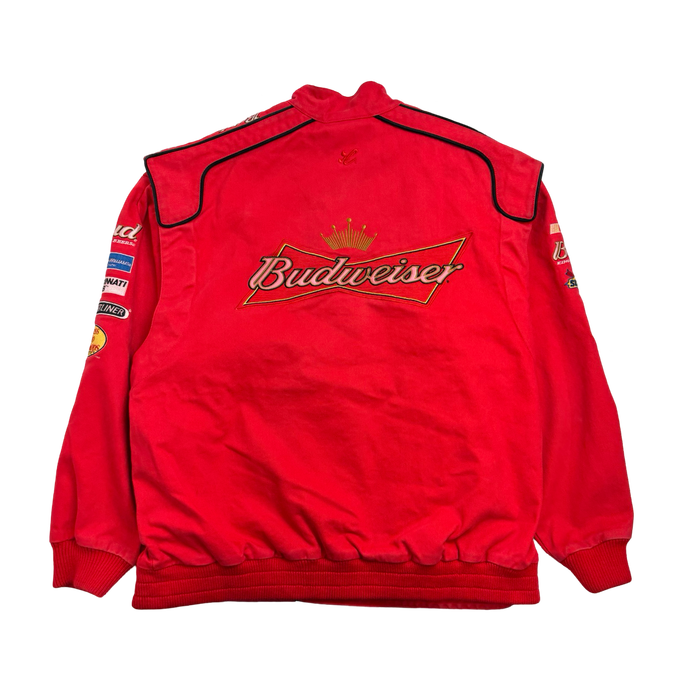 (XXL) Vintage Bud King Of Beers Racing Jacket Red | Vitnage Clothing Store Canada