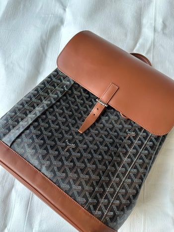 Goyard Alpin Goyardine Backpack Black/Tan