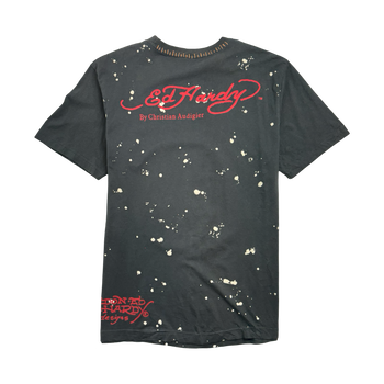 Vintage Y2k Ed Hardy Rhine Stone Tee Black