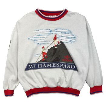 Vintage 1980s Adidas Mt. Hämnesnärd Patrol Sweatshirt White