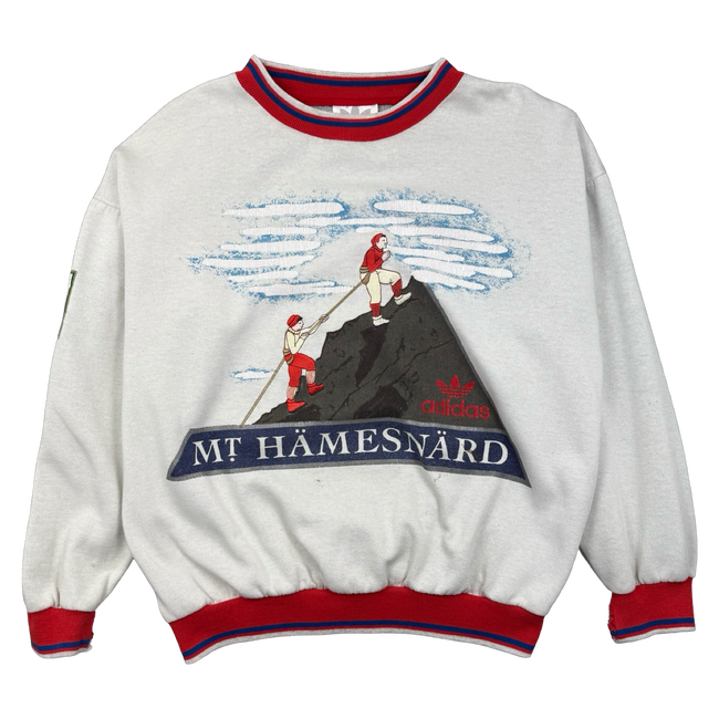 Vintage 1980s Adidas Mt. Hämnesnärd Patrol Sweatshirt White