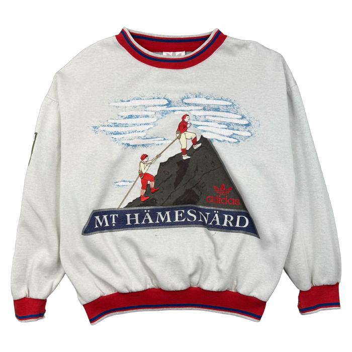 Vintage 1980s Adidas Mt. Hämnesnärd Patrol Sweatshirt White | Vitnage Clothing Store Canada
