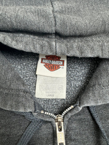 (L) Harley Davidson Ontario Zip-Up Hoodie Dark Grey