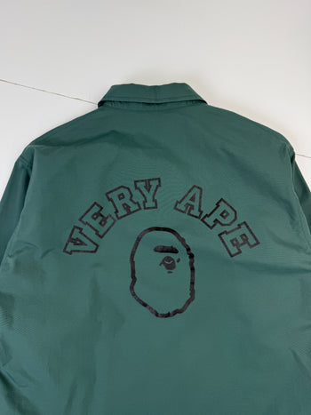 BAPE Very Ape Coach Jacket Dark Green (USED)