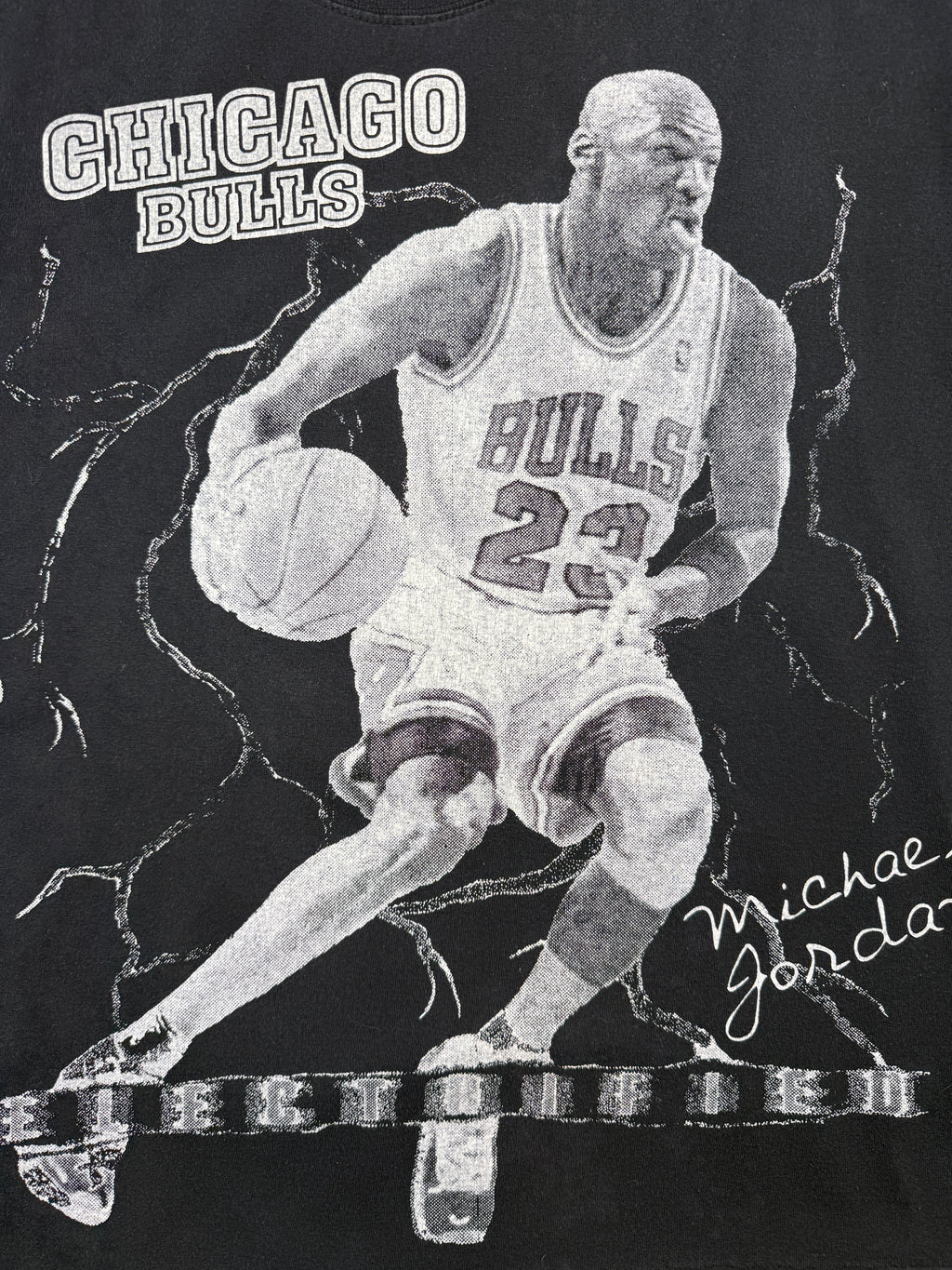 Bootleg Vintage Chicago Bulls Michael Jordan Electrified Tee Black