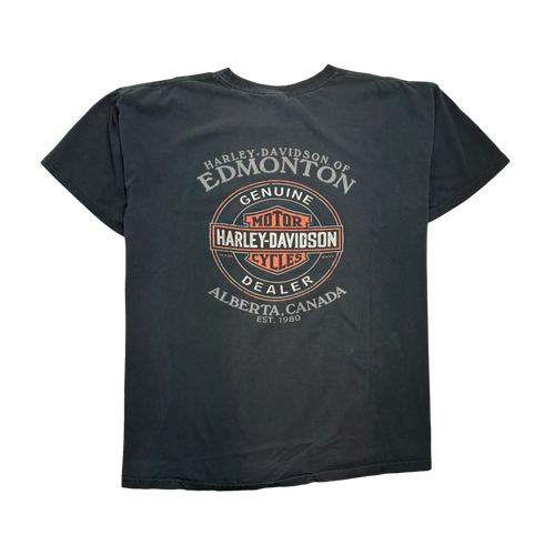 Vintage '12 Harley Davidson Of Edmonton Tee Black | Vintage Clothing Store Canada