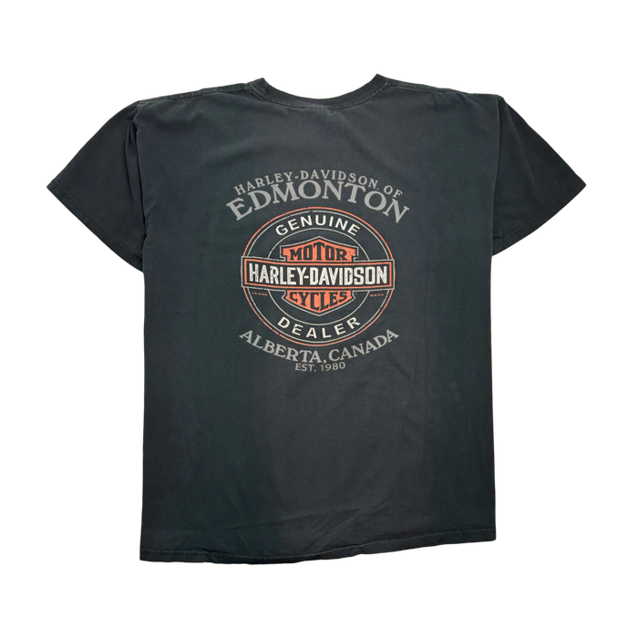 Vintage '12 Harley Davidson Of Edmonton Tee Black | Vitnage Clothing Store Canada