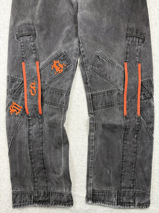 Marithé François Girbaud Panel Moto Cargo Denim Jeans (USED) | Vitnage Clothing Store Canada