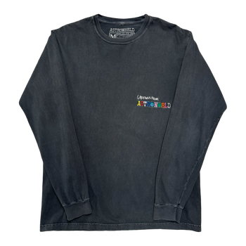 Travis Scott Astroworld Wish You Were Here Faded L/S Tee Black (USED)