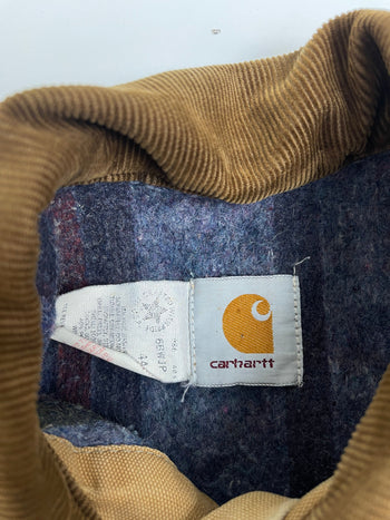 (S) Vintage Carhartt Fleece Lined Button Up Jacket Beige