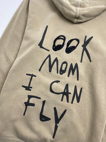 Travis Scott Astroworld Look Mom I Can Fly Hoodie Tan (USED)