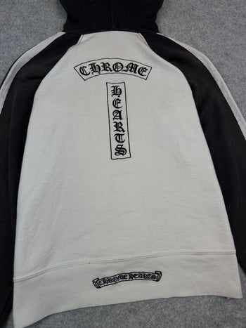Women’s Chrome Hearts Vintage Track Stripe Embroidered Hoodie Black