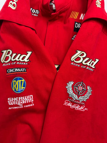 Vintage Bud King Of Beers Nsscar Racing Jacket Red