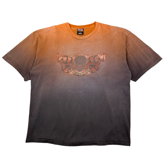 Vintage Harley Davidson Workman Faded Skull Tee Orange | Vitnage Clothing Store Canada