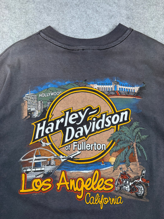 Vintage Harley Davidson Just Try And Burn This One Tee Faded Black | Vitnage Clothing Store Canada