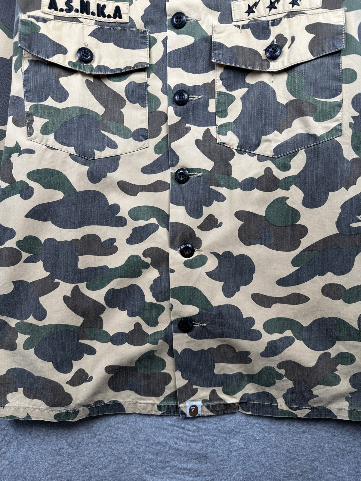 BAPE A.S.N.K.A. 1st Camo Military Button-Up Longsleeve (USED)