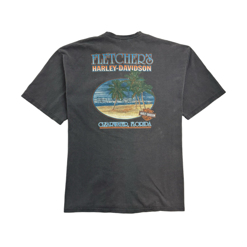 (XL) Vintage Fletchers Harley Davidson Tee Black | Vintage Clothing Store Canada