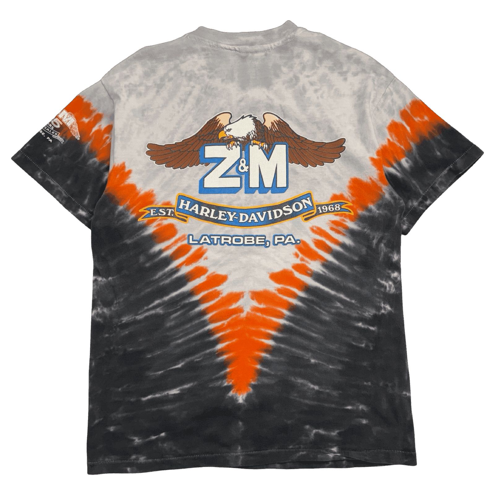 Vintage 1990's Harley Davidson Latrobe Tee Tie Dye Orange