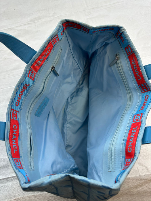 Chanel Travel Ligne Tote Bag Light Blue | Vitnage Clothing Store Canada