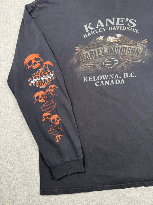 Vintage Harley Davidson Skull Sleeve L/S Tee Black | Vitnage Clothing Store Canada