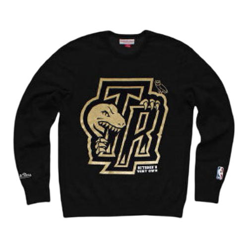 OVO x Mitchell & Ness Toronto Raptors Crewneck Black | Vintage Clothing Store Canada