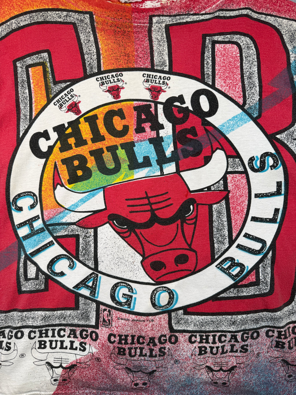Vintage 90's Chicago Bulls AOP Tee Red