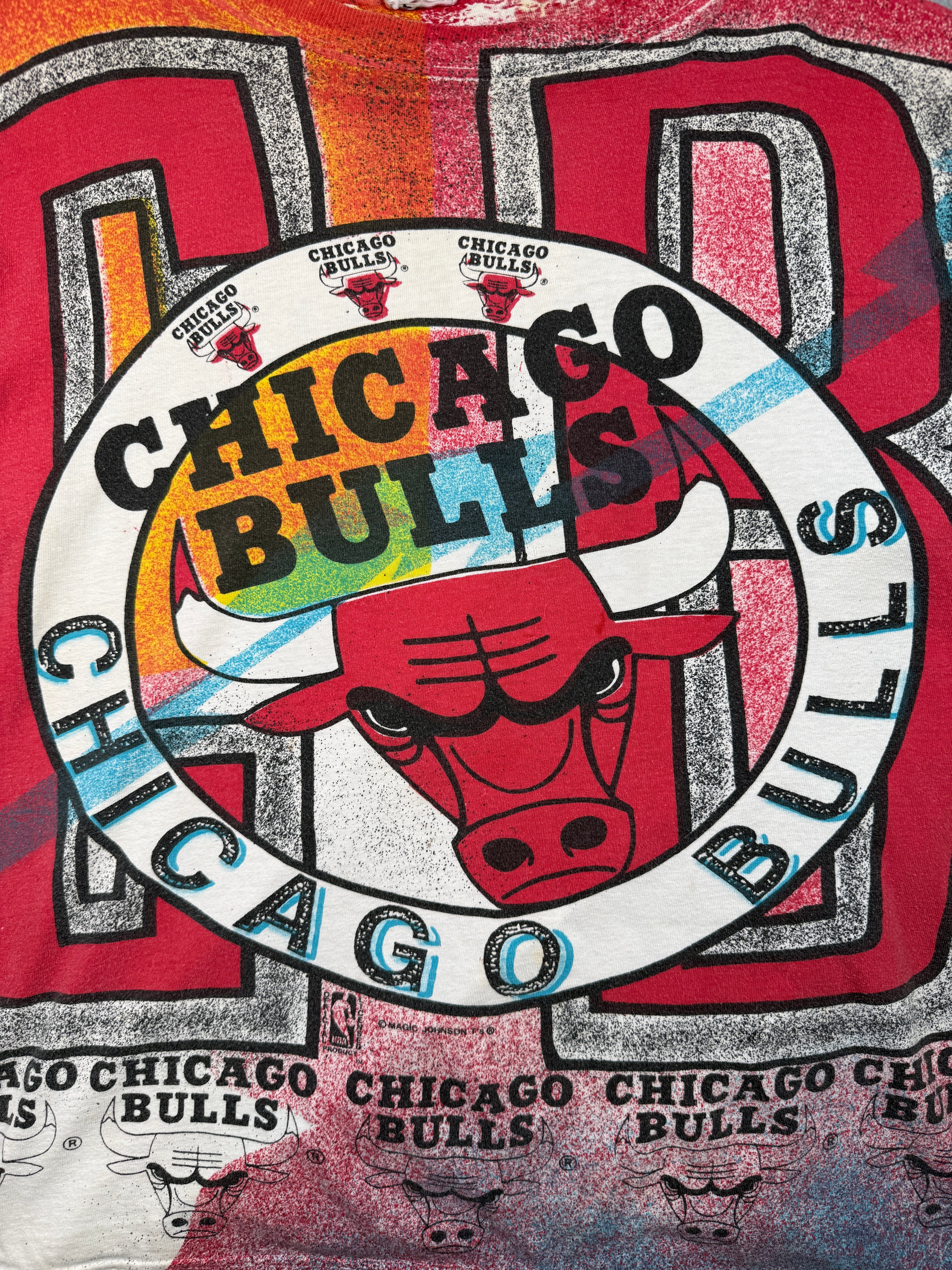 Vintage 90's Chicago Bulls AOP Tee Red