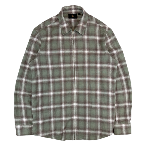 OVO Zip Up Flannel Green (USED) | Vintage Clothing Store Canada
