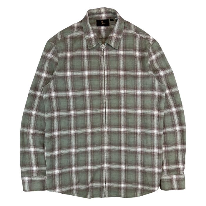 OVO Zip Up Flannel Green (USED) | Vitnage Clothing Store Canada