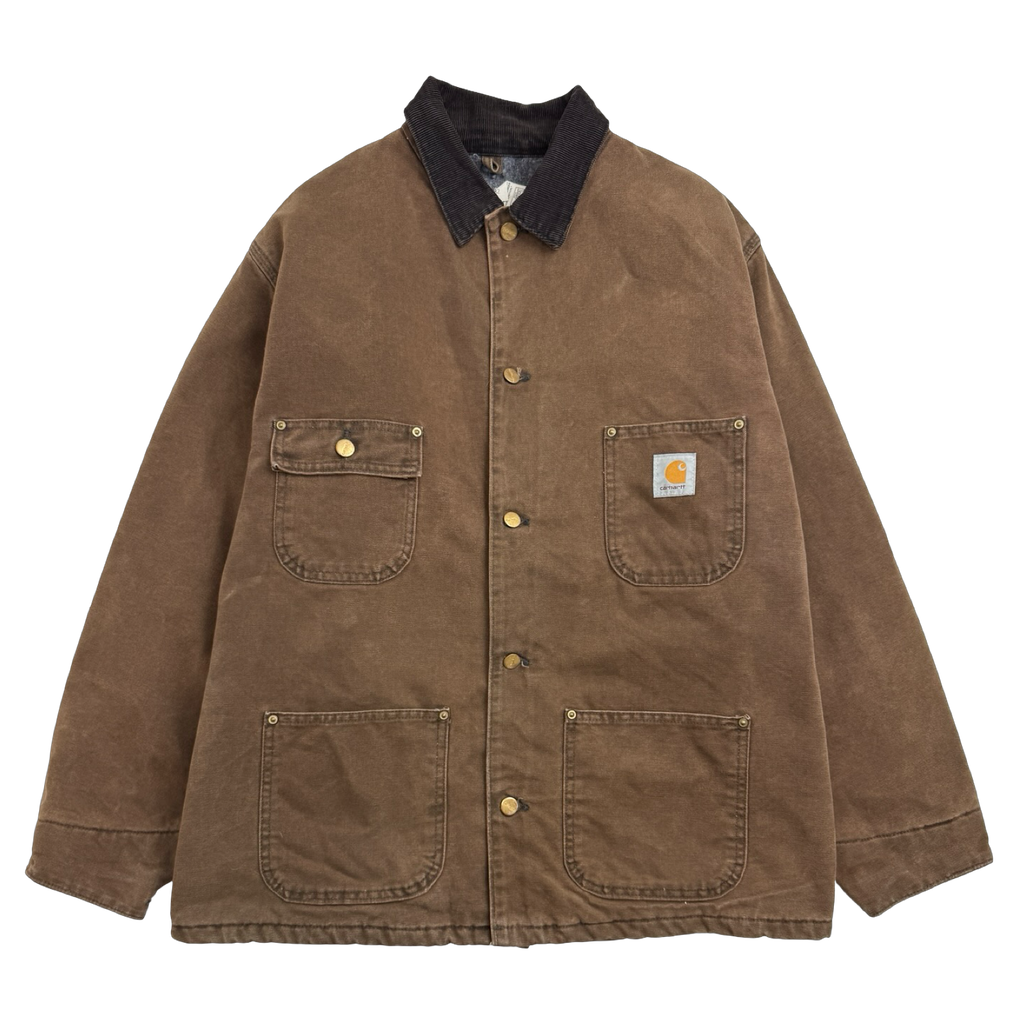 Vintage 90s Carhartt Chore Work Jacket Brown
