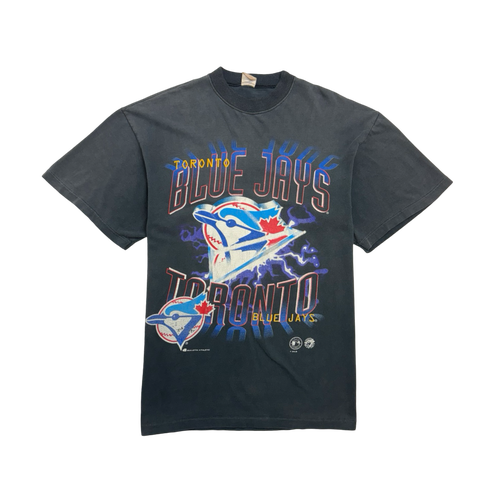 (M) Vintage 90s Toronto Blue Jays Tee Faded Black | Vintage Clothing Store Canada