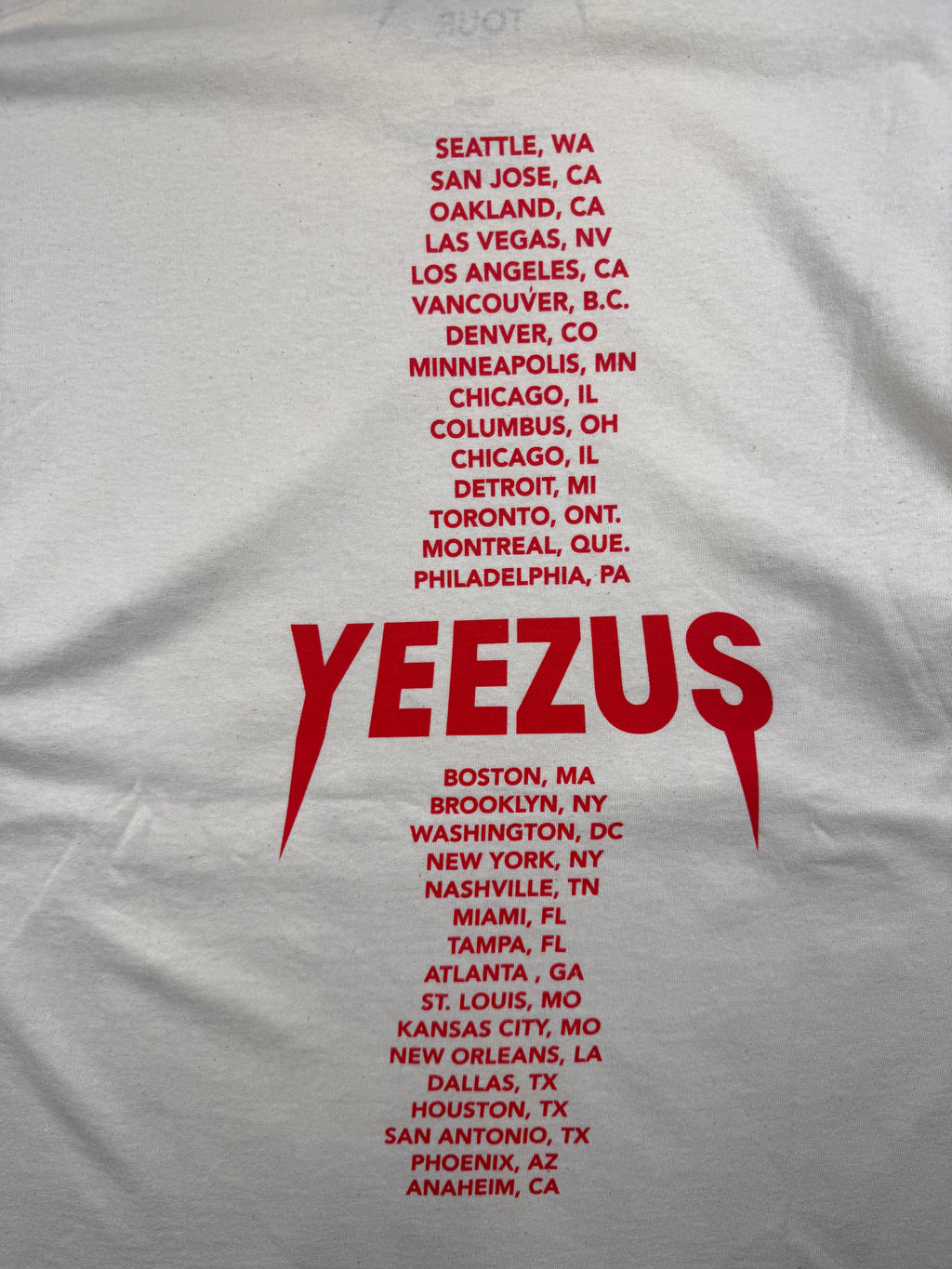 Kanye West Yeezus Tour Red Ski Mask Tee White