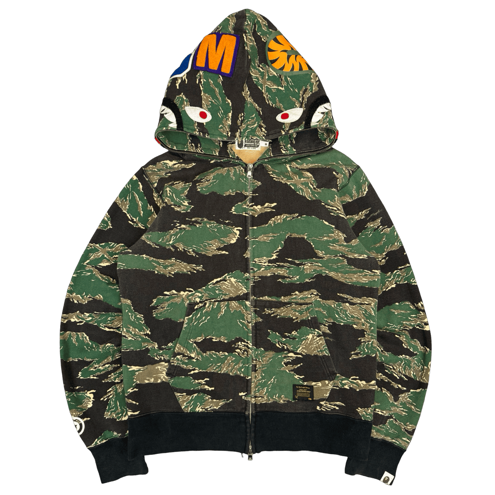 BAPE Shark Tiger Camo Full Zip Hoodie Green (USED)